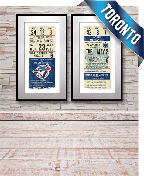 Toronto Blue Jays And Maple Leafs Vintage Ticket Art Perfect Etsy