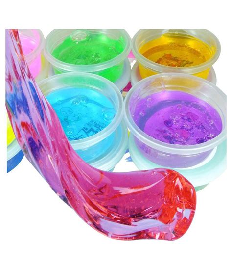 Crystal Slime Non Sticky Slime Putty Set Of 12 Multicolor Putty Toy