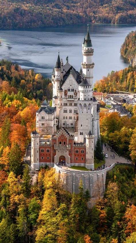 Bavaria Castle Covered By Forest Germany Lake Neuschwanstein 4k 5k Hd