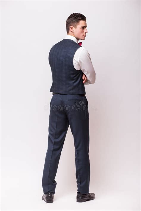 Back Side Handsome Young Businessman Stock Photo Image Of Macho