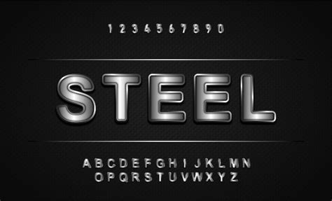 Premium Vector Alphabet Font Metallic Silver Effect