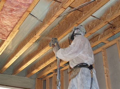 Closed Cell Spray Foam Insulation Used As An Air Barrier For Cold