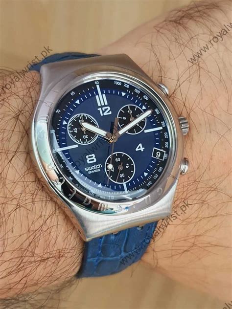 Swatch Mens Chronograph Quartz Swiss Made Blue Dial 40mm Watch Ycs415g