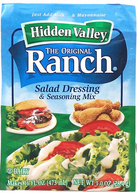 Whip up a quick salad dressing by stirring seasoning & salad dressing mix with milk and mayonnaise, and make plus, add black pepper to hidden valley original ranch seasoning & salad dressing mix to create a black pepper rub for meats, or stir the dry mix into mashed potatoes to. Groceries-Express.com Product Infomation for Hidden Valley ...