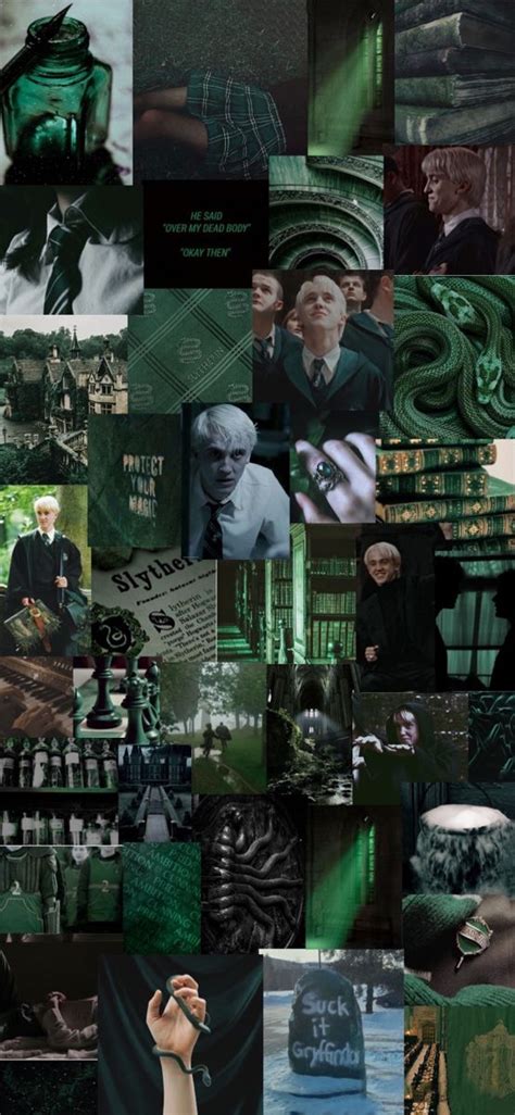 Slytherin Dark Green Draco Malfoy Aesthetic Wallpaper Sfondi Draco