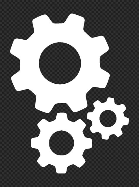 Hd Gears Settings White Icon Transparent Png Citypng