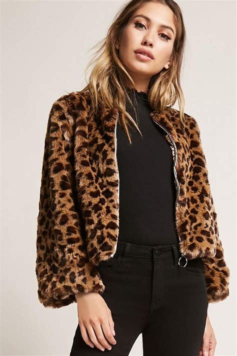 leopard print faux fur cropped jacket fashion black women fashion faux fur cropped jacket