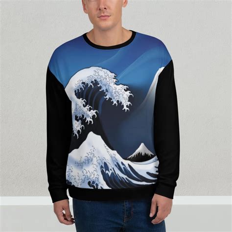 The Great Wave Off Kanagawa Sweatshirt Katsushika Hokusai Minimal