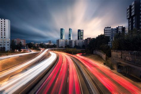 Time Lapse Madrid Highway Wallpaper Hd City 4k Wallpapers Images And