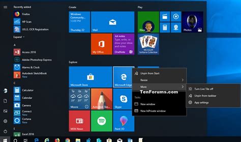 Enable Or Disable Context Menus In The Start Menu In Windows 10 Tutorials