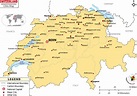 4 Free Printable Map of Switzerland with Cities PDF Download | World ...