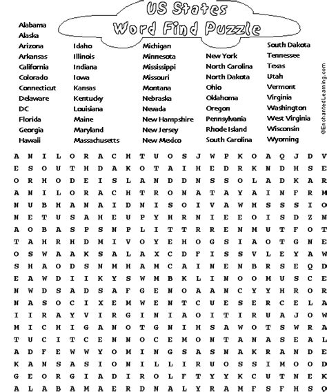 5th Grade Word Search Printable Travel Activity Book Enchanted