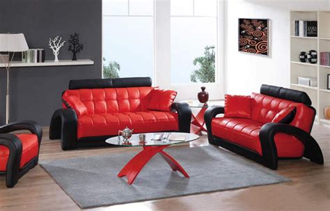 Red furniture decorating ideas, love this red leather sofa and chair by smith brothers. Black And Red Leather Sofa Roselia Relaxing Contemporary ...