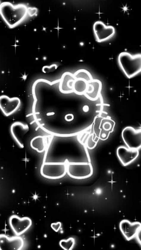 Hello Kitty Black Wallpaper For Iphone