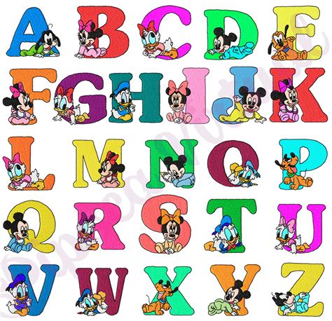 Alfabeto Baby Disney 26 Lindas Matrizes Para Bordados Elo7