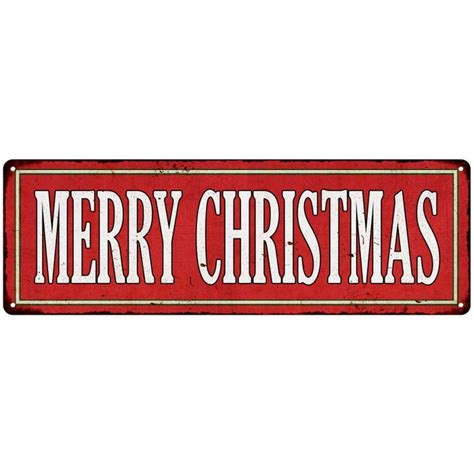 Merry Christmas Holiday Christmas Metal Sign 6x18 206180065015