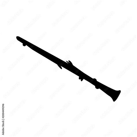 Clarinet Silhouette On White Background In Black Stock Vector Adobe