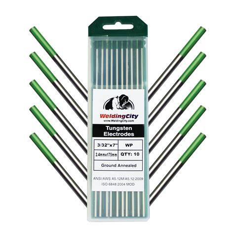 Pcs Tig Welding Tungsten Electrode Pure Green X Per Box