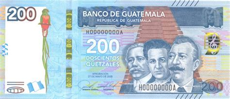 Nuevo Billete De 200 Quetzales Emitido Por El Banco De Guatemala Y