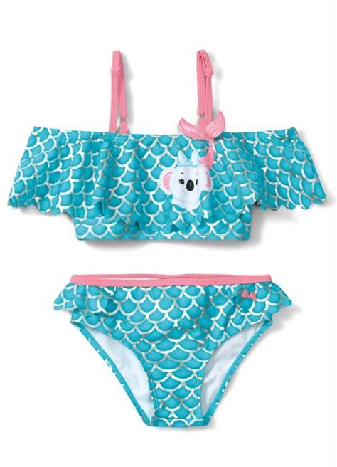 Lilica Ripilica Biquíni Azul Moda Praia Infantil Roupa De Banho