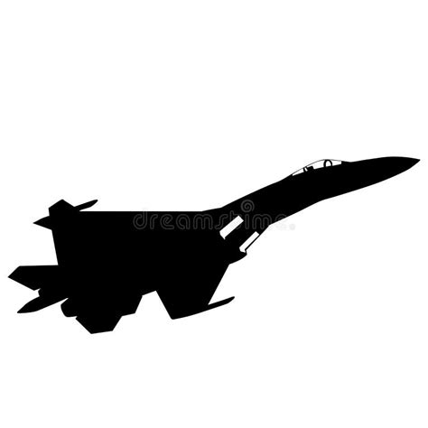 Combat Aircraft Silhouettes Stock Vector Illustration Of Plane