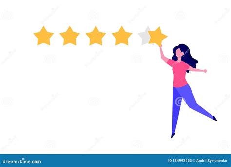 Happy Customer User Feedback Review Concept Vector Illustration Stock