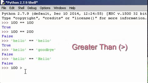 2015 Python The Relational Operators Youtube