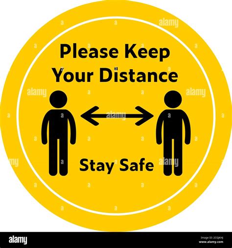 Please Keep Your Distance And Stay Safe Notice Or Warning Stickers For