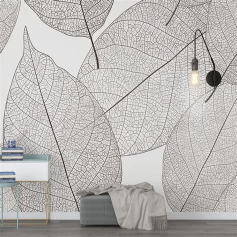 Custom Mural Wallpaper Modern Minimalist Leaf Veins