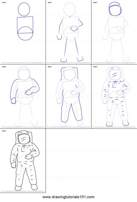 How To Draw An Astronaut Printable Drawing Sheet By Drawingtutorials101