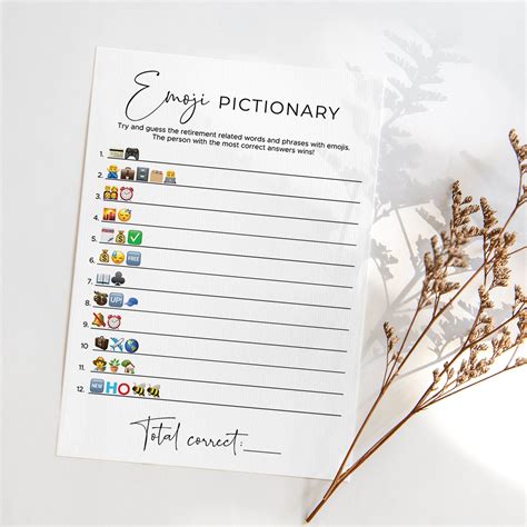 Retirement Emoji Pictionary Game Printable Guess The Emojis Activity For Goodbye Party Ideas