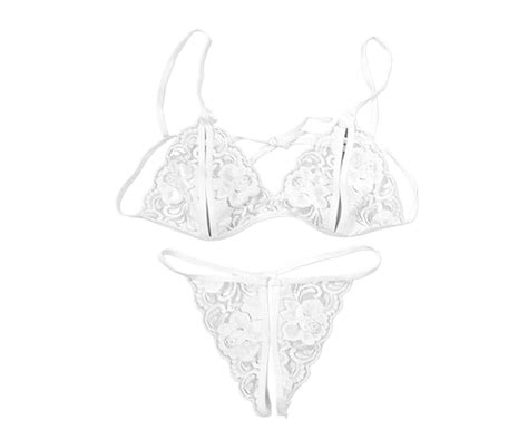 Underwear V Neck Show Body Lines Good Ductility V Neck Lace Bra Thong Womens Underwear Set For