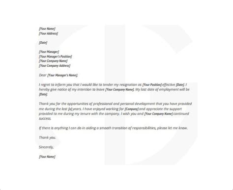 24 Hours Resignation Letter Resignation Letter 24 Hour Notice