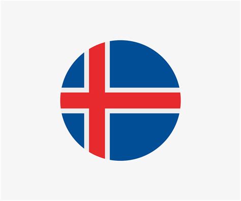 Round Icelandic Flag Vector Icon Isolated On White Background The Flag