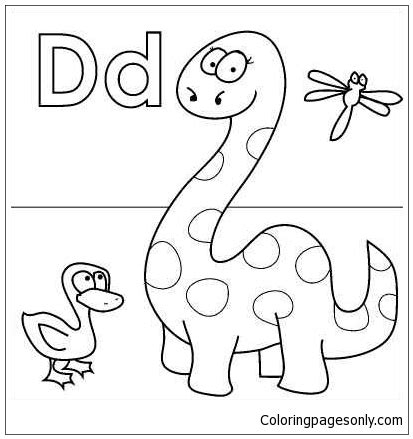 Letter D Dinosaur Coloring Pages - Alphabet Coloring Pages - Coloring