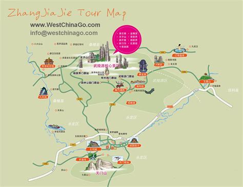 Zhangjiajie Tour Map In