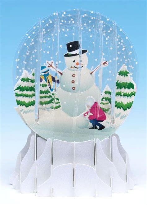 3d Snow Globe Card Pop Up Cards Xmas Cards Holiday Cards 3d Paper