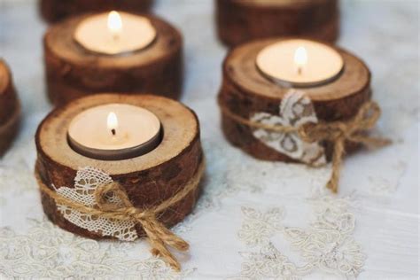 50 Set Rustic Candle Holders Valentine Table Decor Wood Petagadget