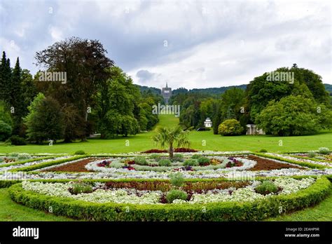 View Of Green Park And Flower Garden Herkules Kassel In Spring