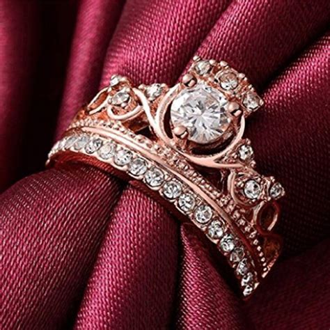 Fashion Household Women Fashion Princess Queen Crown Ring Design