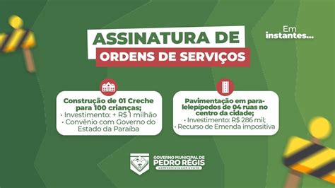 Assinatura De Ordens De Servi Os Prefeitura Municipal De Pedro R Gis