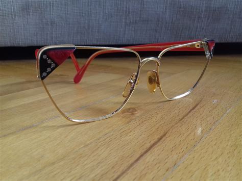 vintage italian glasses frames with rhinestone ouverture by etsy uk