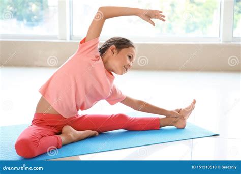 Little Girl Practicing Yoga Indoors Stock Photo Image Of Exercise