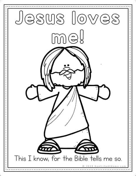 Printable Jesus Loves Me Coloring Page Brown Hapers