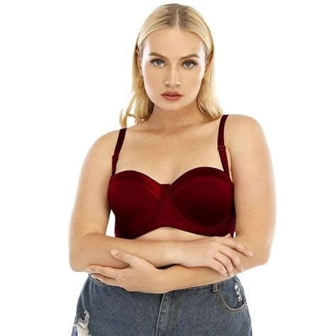 Womens Push Up Strapless Bra Plus Size Convertible Underwire Thick Padded T Shirt Multiway Bras
