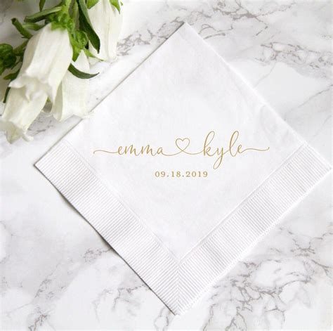 Personalized Wedding Napkins Rehearsal Dinner Engagement Etsy In 2020