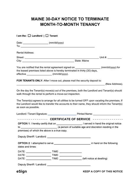 free maine 30 day notice to quit lease termination letter pdf word