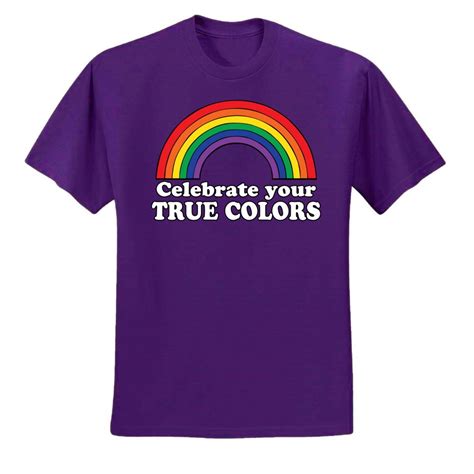 Celebrate True Colors Rainbow Mens Lgbt Pride T Shirt Gay Lesbian Proud
