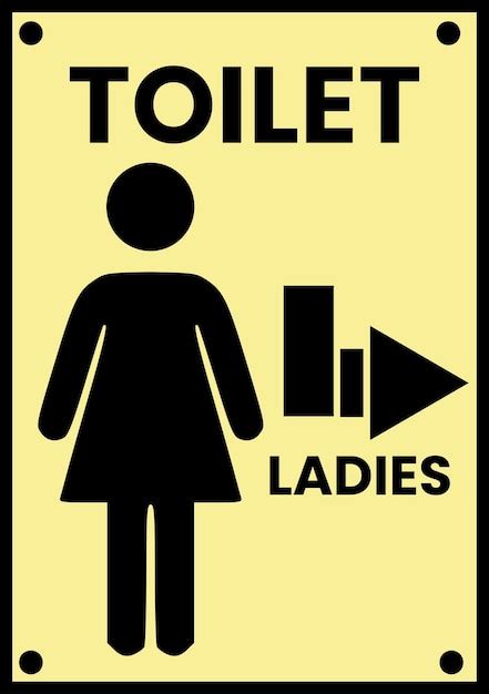 Premium Vector Toilet Upper To Right Side For Ladies Sign