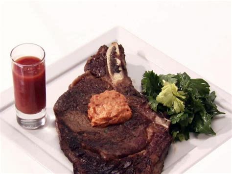 Rib Eye Steaks With Parsley Butter And Bloody Mary Shots Recipe Food